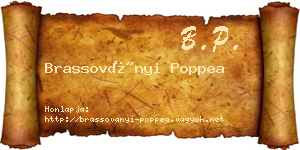 Brassoványi Poppea névjegykártya